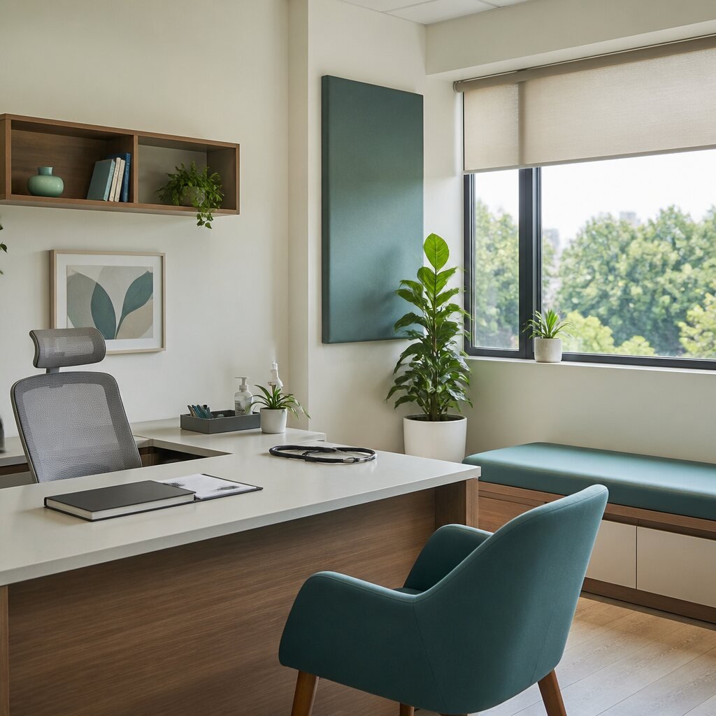 Illustrative consultation room in a contemporary clinic
