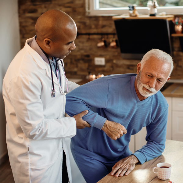 Arthritis and joint pain treatment showing hands with joint inflammation