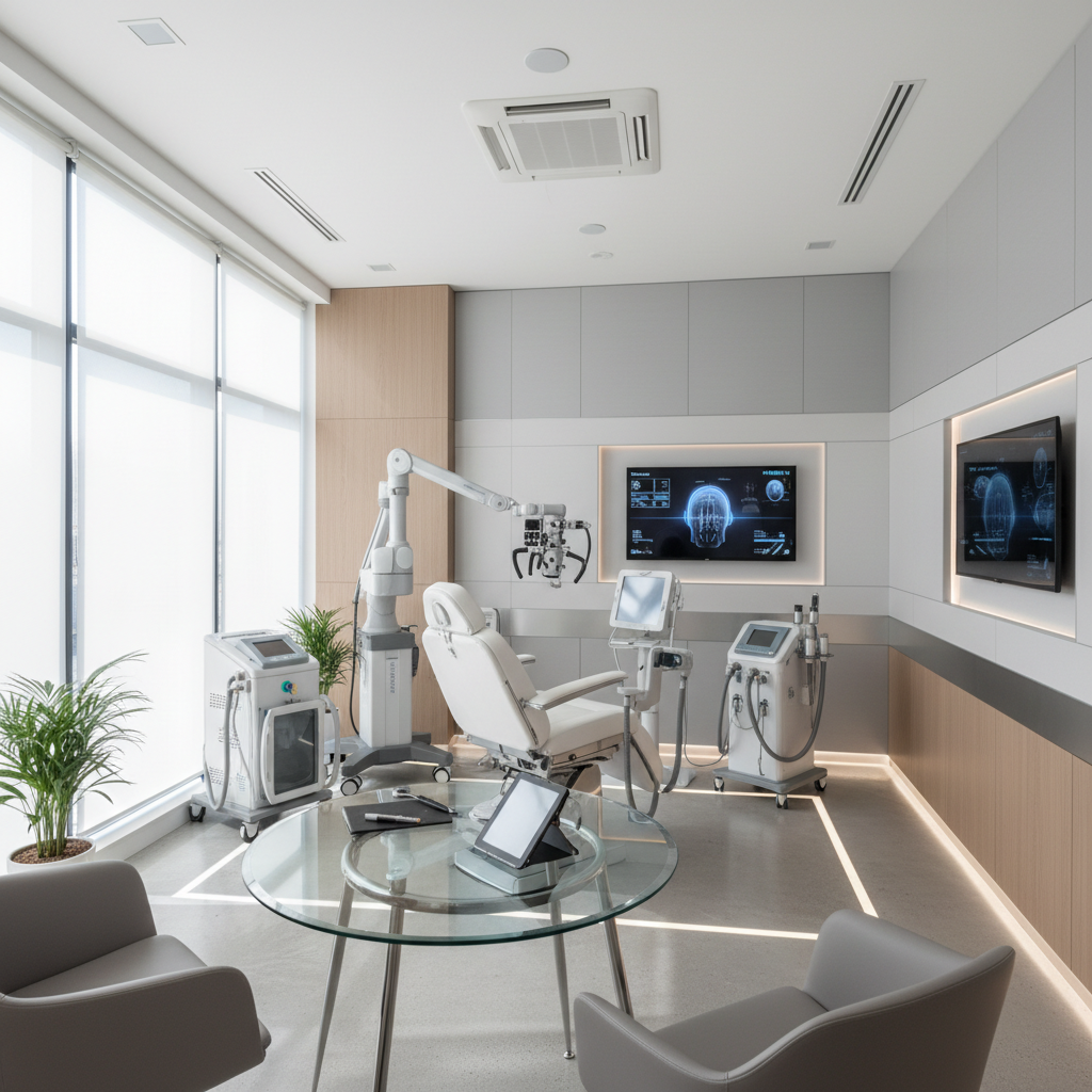 Modern medical consultation room at Dr Monga Medi Clinic with comfortable patient seating and advanced diagnostic equipment