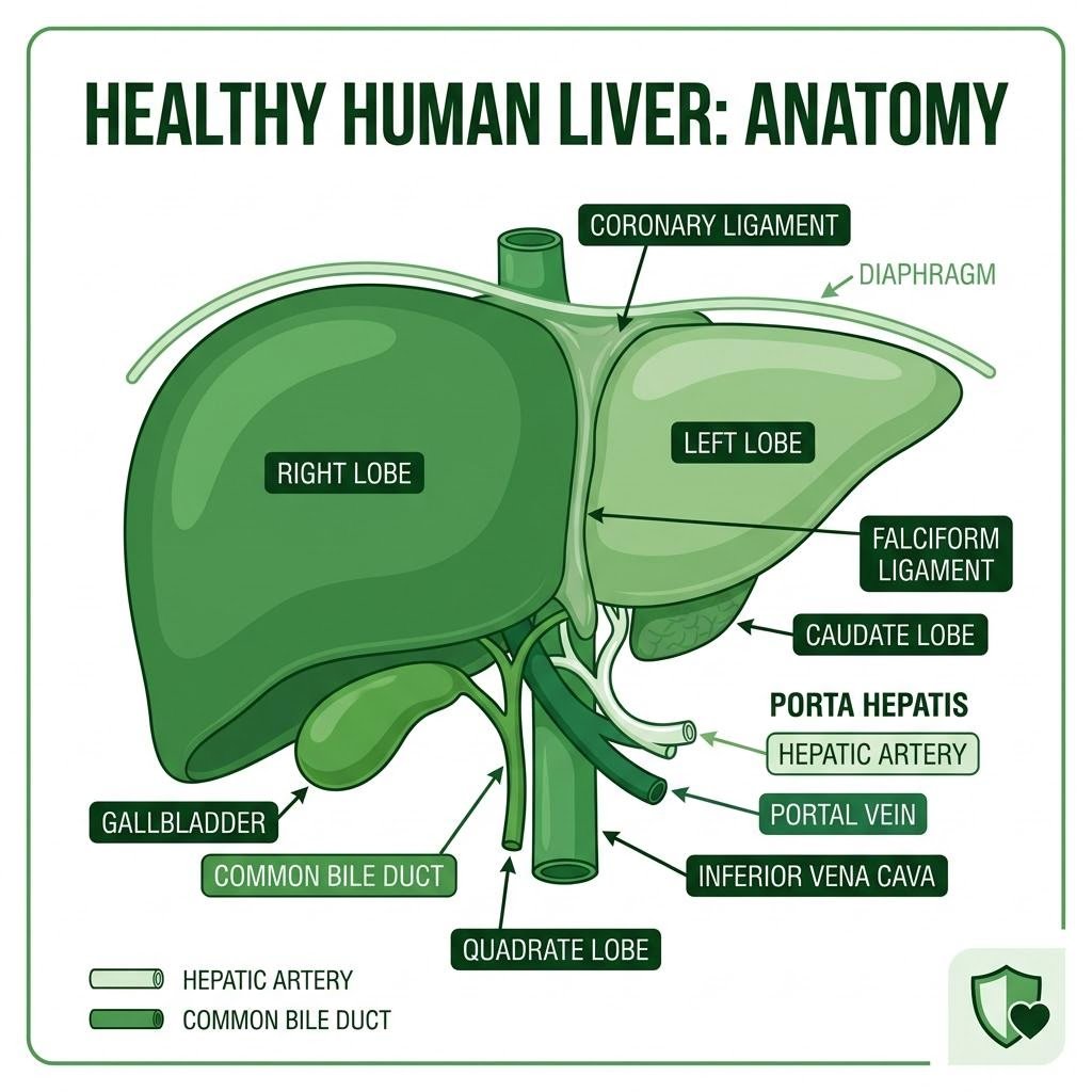 Human Liver Anatomy Illustration