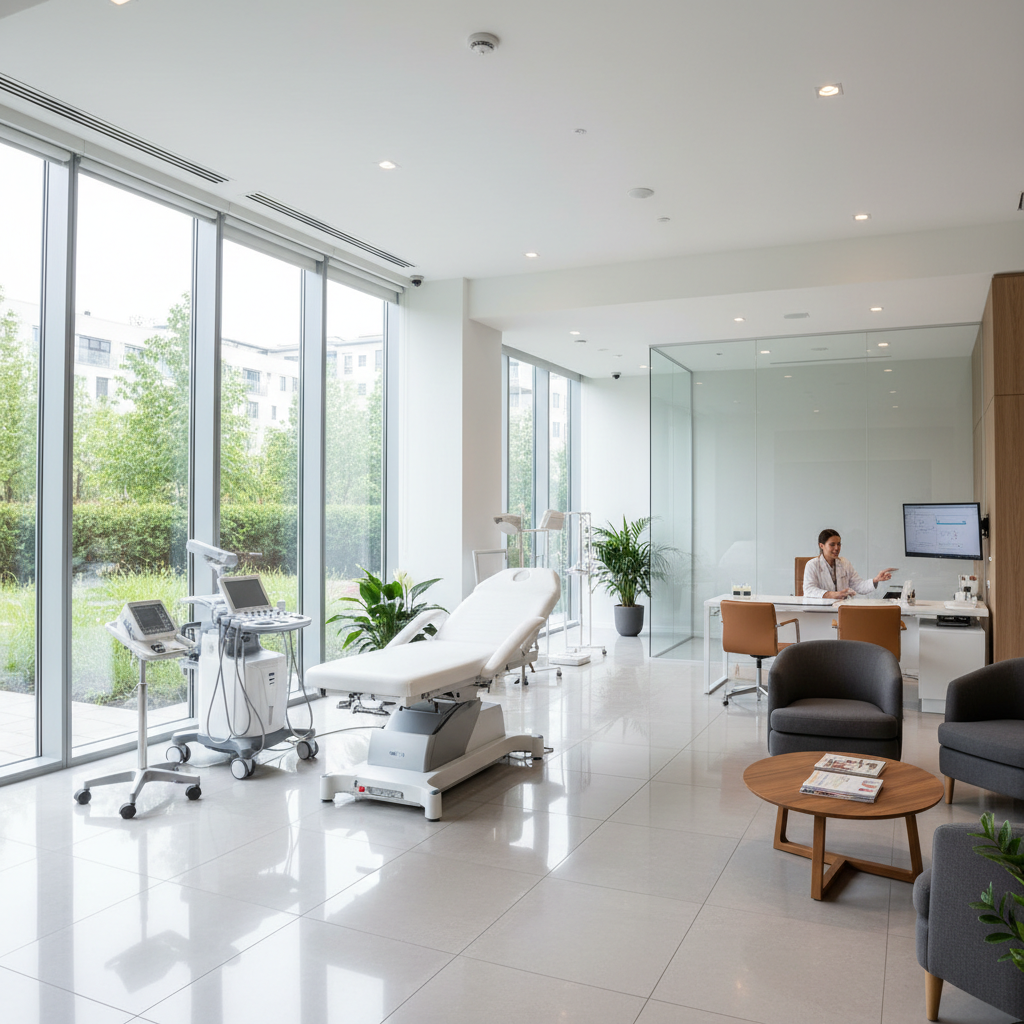 Modern clinic consultation room at Dr. Monga Medi Clinic in Delhi