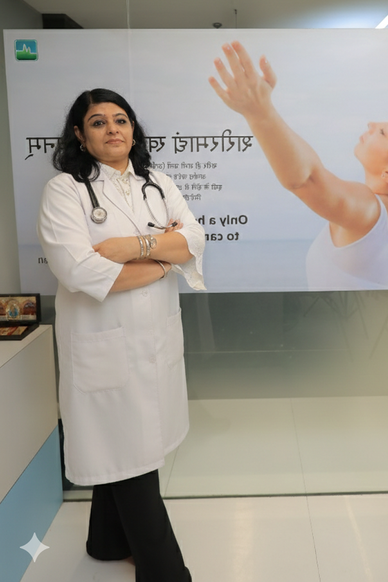 Dr. Jyoti Monga, BAMS degree holder, female Ayurvedic specialist with 25 years experience treating piles patients at Delhi clinic