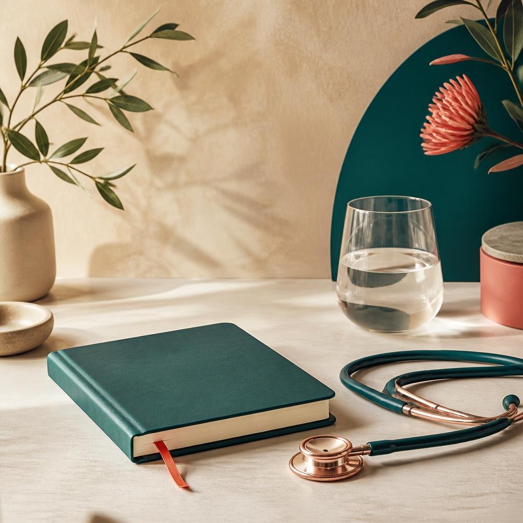 Notebook and stethoscope representing thoughtful sexual health education