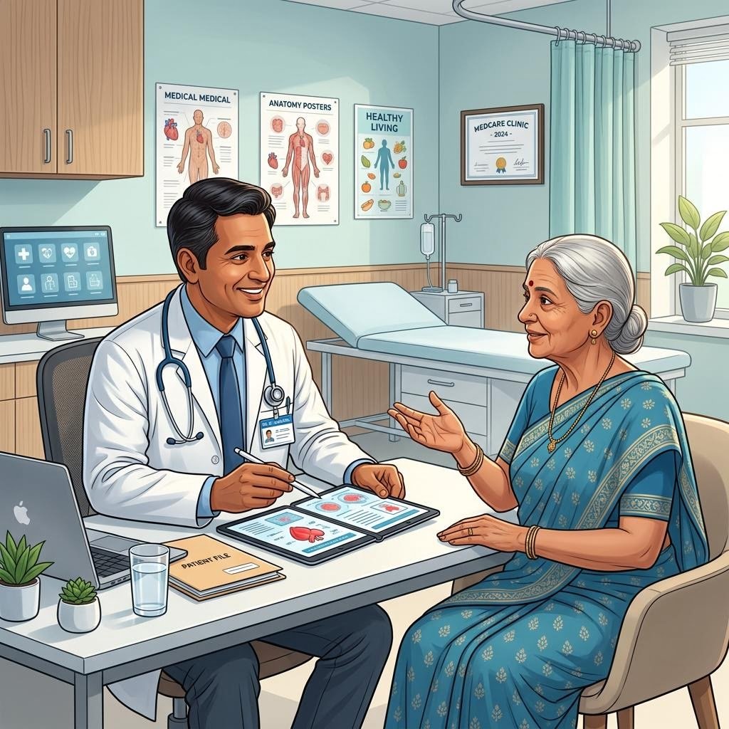 Doctor consulting a patient for uric acid treatment at Dr. Monga Medi Clinic